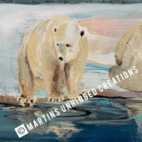 two polar bears standing in the water