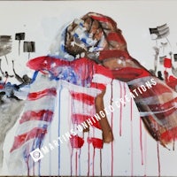 a painting with an american flag on it
